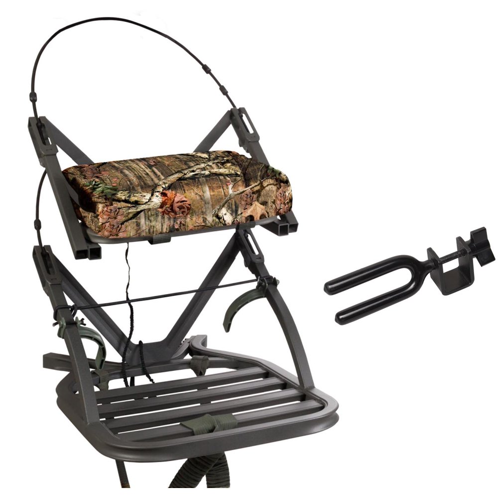 Summit Openshot SD Self Climbing Deer Hunting Mossy Oak Treestand + Bow
