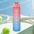 thumbnail image 2 of 24oz Gradient Flip Top Water Bottle, One-Button Portable Plastic Cup with Detachable Carry Loop for Outdoor Sports, 2 of 6