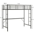 thumbnail image 2 of Zimtown Full Loft Bed with Stairs Metal Single Loft Bunk Bed with Safety Guard Rails & 2 Side Ladder, Black, 2 of 8