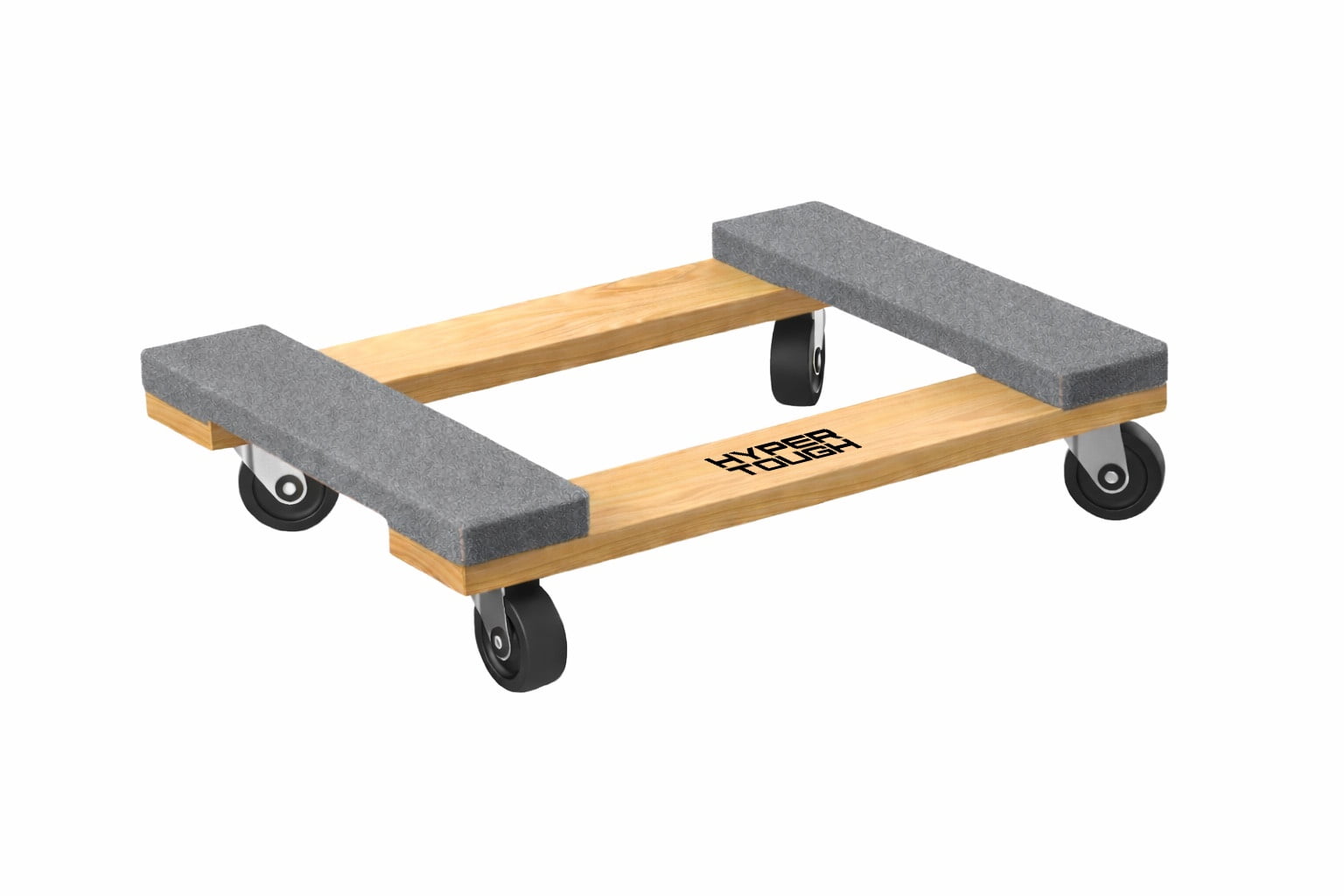 Hyper Tough Wooden Dolly, 600 lb Capacity, Padded Hardwood Frame with Swivel Casters
