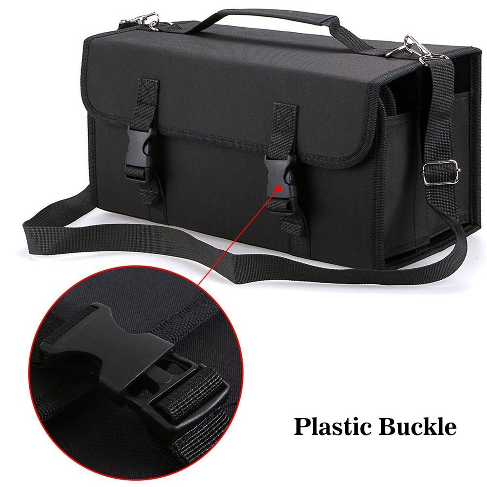 Marker Organiser Case for 120 Markers, Marker Storage Bag, Art Marker Pen Carrying Bag with Shoulder and Handle Strap
