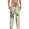 thumbnail image 3 of Picia Vintage Floral Mens Soft Woven Cotton Elastic Waistband Sleep Pajama Pant Lounge Sleep Pant With Pockets And Drawstring-Small, 3 of 9