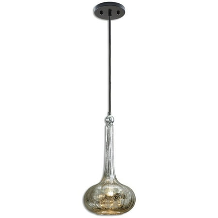 

Allora 1-Light Glass and Metal Pendant in Antique Mercury