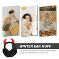 thumbnail image 2 of OULII 1Set Men S Ear Muffs In Black Fabric For Cold Weather And Winter Warmth With Stretchability, 2 of 8