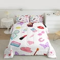 thumbnail image 2 of Manfei Girls Kawaii Princess Full Size Comforter Sets, Cartoon Modern Fashion Bedding Comforter Set, Cowboy Cowgirl Reversible Bedding Sets, Microfiber Bedroom Decor, 3-Piece, 2 of 8