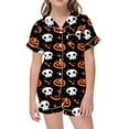 thumbnail image 3 of Weebloom Halloween Girl Pajamas Soft With Lapel Collar Comfortable Nightwear for Dailywear Outfit 2-13 Years Girls Pajama Set 2-3 Years, 3 of 4