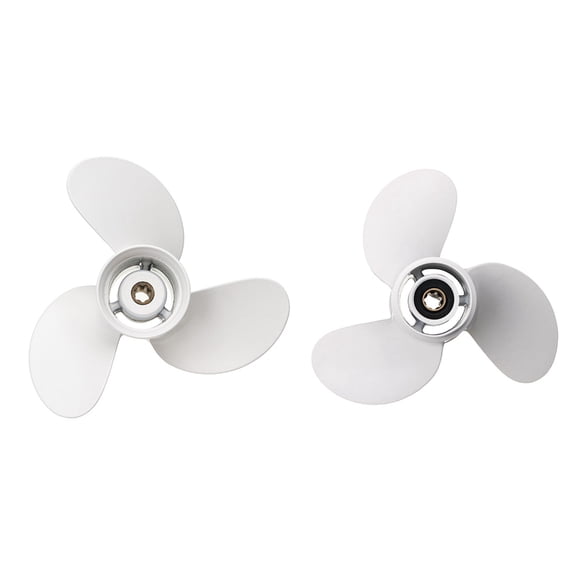 2 Pcs Boat Propeller 8 1/2 x 7 1/2 for Outboard Engine 6-8Hp 6G1-45943-00-El & 6G1-45941-00-El,2 x Propeller,white