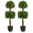 thumbnail image 1 of Gymax 2-Pack 40'' Artificial Boxwood Topiary Ball Tree Faux Plant for Decoration, 1 of 10