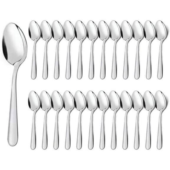 Bestdin 24 Pieces Dinner Spoons,6.7" Food Grade Stainless Steel Spoons Silverware, Mirror Polished Table Spoon Use for Home Kitchen Restaurant, Kitchen Essential Dinner Spoons, Dishwasher Safe