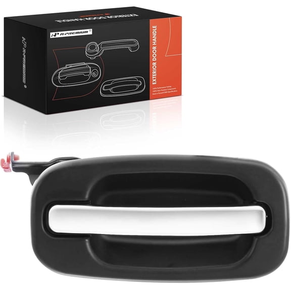 A-Premium Rear Right Passenger Side Exterior Door Handle Compatible with Chevrolet Silverado, Tahoe, Suburban, Avalanche & GMC Sierra, Yukon & Cadillac Escalade, Escalade ESV, Chrome Lever