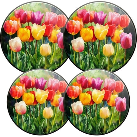 

Electric Stove Burner Covers 4 Pcs Round Gas Burner Cover 8 and 10 Inch Heritageinspired Traditional Traditional Dutch Tulips art