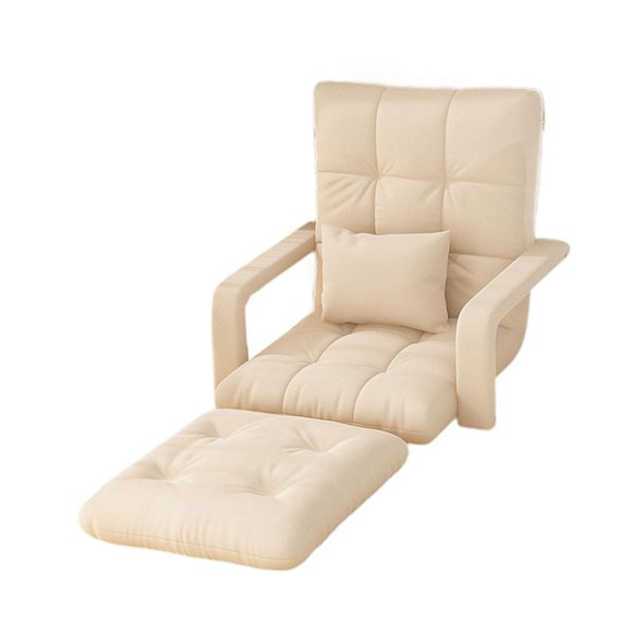 GROWTH TANK Adjustable Floor Chair Adjustable Folding Lazy Sofa for Bedroom Balcony Home Beige