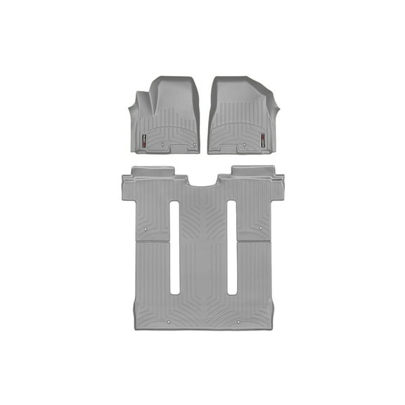 WeatherTech Custom Fit FloorLiners compatible with 2015-2021 Kia Sedona - Complete Set (1st Row, 1-Piece 2nd/3rd Row), Grey
