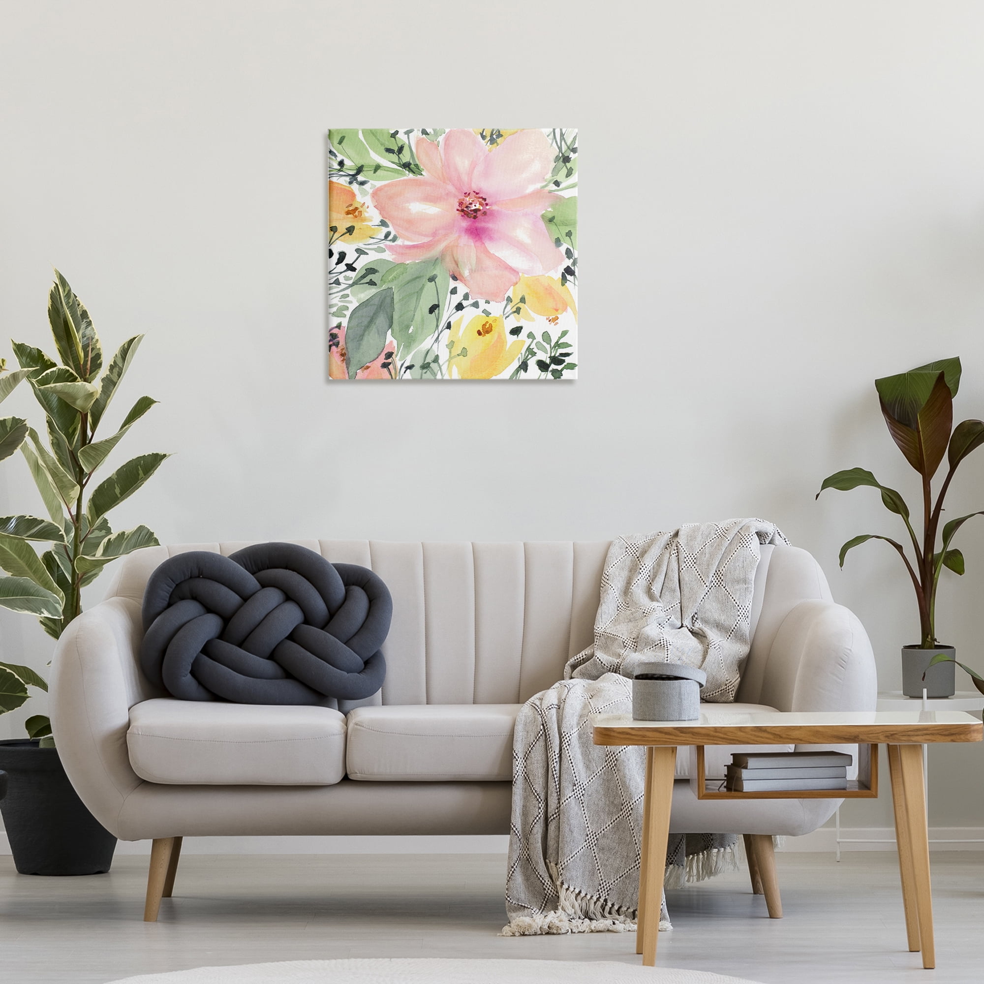 Stupell Industries Birds Eye Floral Botanical & Floral Painting Gallery Wrapped Canvas Art Print Wall Art, 24 x 24