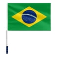 thumbnail image 4 of Portable Hand Held Flagpole with 100*150cm Brazil Flag, 160cm Stainless Steel Telescopic Flag Pole for Carrying, Football game cheering flag, 4 of 7