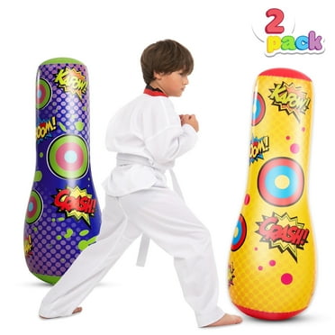Joyfy 2 Pack Punching Bag for Kids,47 Inches Double-sided Inflatable Bop Bag With Bounce-back Action for Toddler