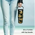 thumbnail image 2 of 30 oz Sunflower Flip Straw Tumbler with Top Handle for Sunflower Lover Resuable Vacuum Insulated Flip Top Water bottle for Home Office Car Sunflower, 2 of 6