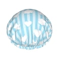 thumbnail image 1 of YFYANG Women's Double Waterproof Shower Cap, Striped Geometric Patterns Reusable Hair Cap for All Hair Styles and Head Sizes, 1 of 6