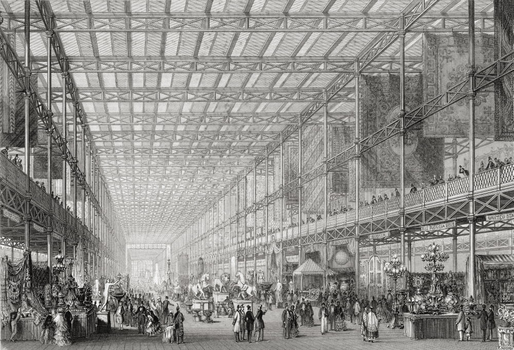 Interior Of The Great Exhibition Of The Works Of Industry Of All Nations In Hyde Park London England 1851From Cyclopaedia Of Useful Arts And Manufactures By Charles Tomlinson Canvas Art - Ken Welsh D
