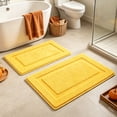 thumbnail image 3 of Bathroom Rugs, Yamaziot Bath Mat Set 2, Non Slip Soft Absorbent Washable Shower Runner, Fall Yellow, 3 of 10