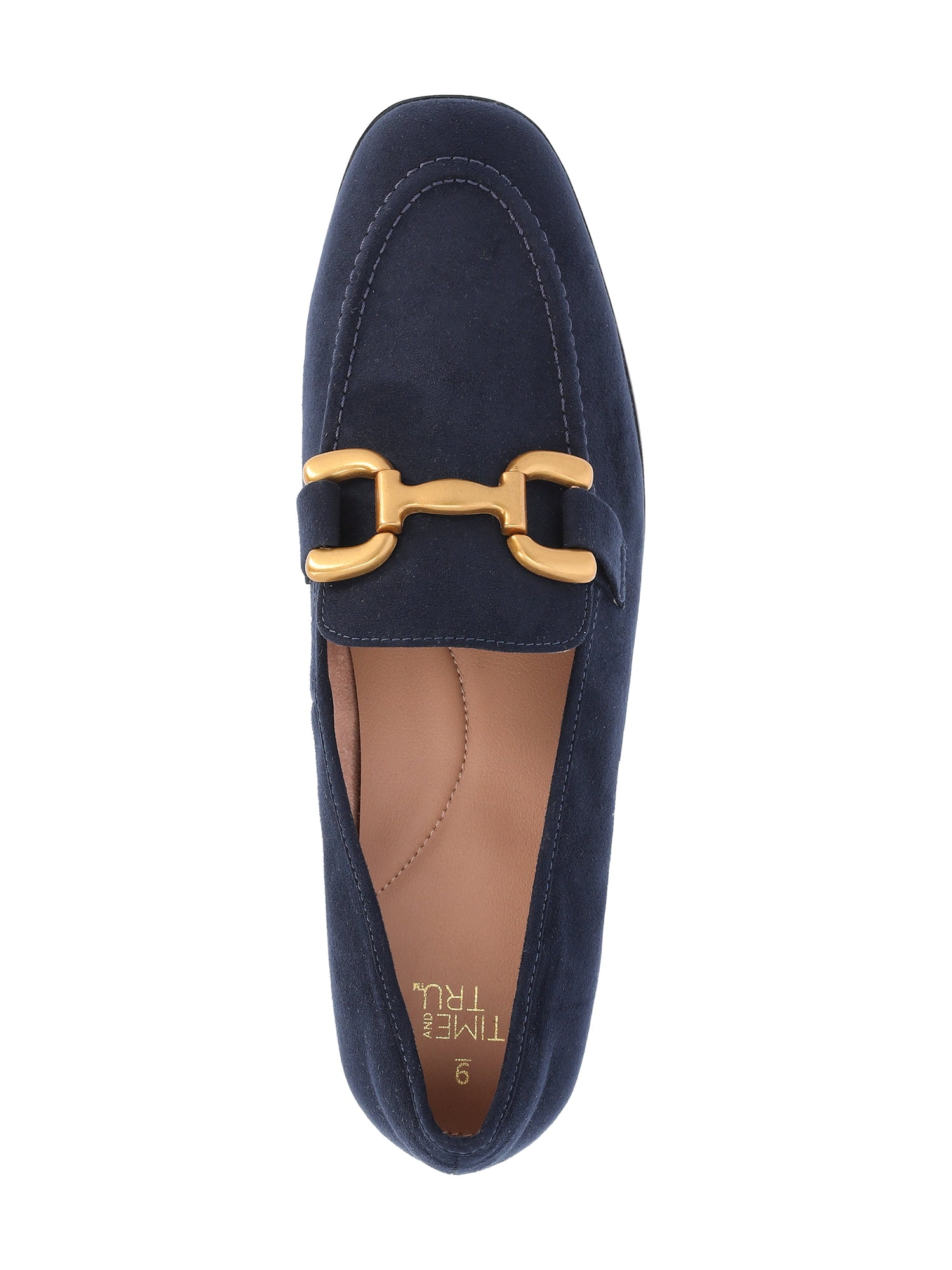Time and Tru Women's Faux Leather Buckle Loafers