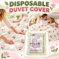 thumbnail image 2 of 3-Piece Disposable Travel Bedding Set, Non-Woven Breathable Waterproof Dustproof Full Bedding Kit, Portable Disposable Bed Linen for Hotel, Hospital and Trip.A, 2 of 6