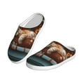 thumbnail image 2 of Daiia Cat Asleep Among Flowers Print Women’s Fuzzy Slippers Memory Foam Lightweight House Shoes Cozy Loafer Flannel House Shoes-37/38, 2 of 7