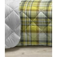 thumbnail image 3 of Plaid Down Alternative Comforter, Classical Retro Style Pastel Tone Repeating British Style Pattern, Microfiber Quilt for All Season, 5 Sizes, Mustard Pale Grey, by Ambesonne, 3 of 3
