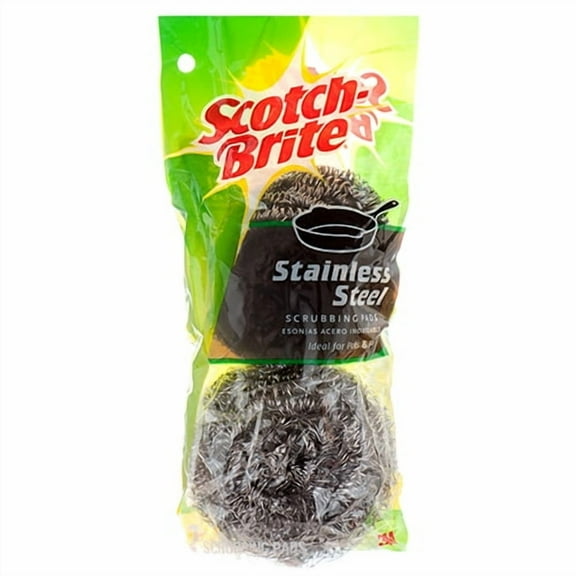 2/PK Scotch Brite Stainless Steel Scrubber Scrubbing Scouring Pad