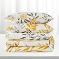 thumbnail image 6 of TELIZ Yellow Flower California King Quilt Set Gray Leaves Pattern Bedspread Botanical Bedding Sets with 1 Quilt& 2 Pillowcases, 6 of 6