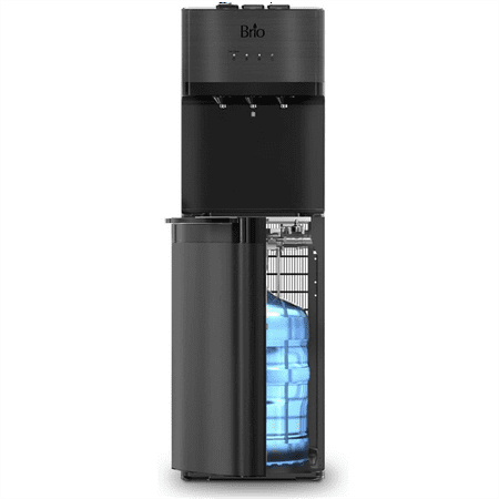 Self Cleaning Bottom Loading Water Cooler Water Dispenser – Black Stainless Steel - 3 Temperature Settings - Hot, Room & Cold Water