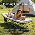 thumbnail image 5 of 2 Pack Folding Camping Cot with Memory Foam Mattress, 800 lbs Heavy Duty Capming Cots for Adults, 28" Wide Sleeping Cots with Carring Bag, Portable Folding Bed Cots for Camping, Office - Beige, 5 of 6