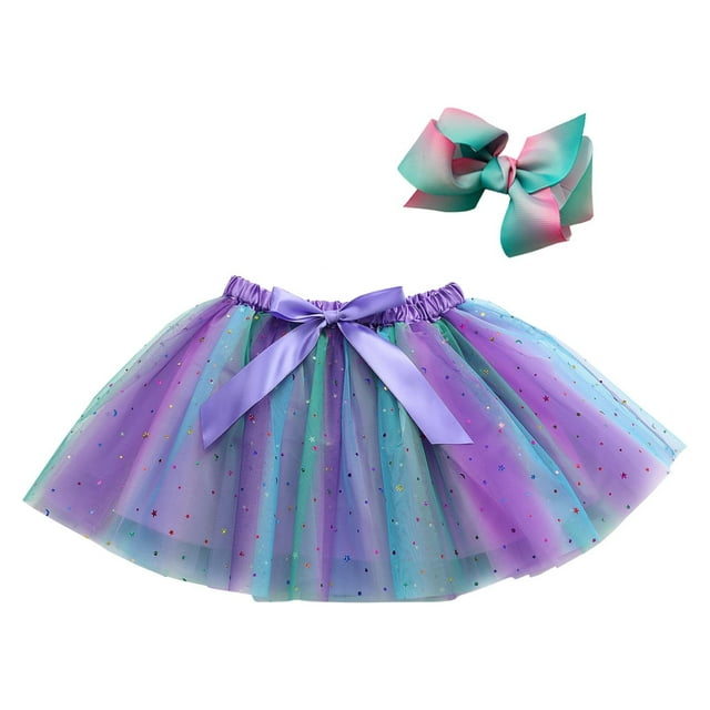 Cathalem Tutu Jupes pour Filles Taille Haute Plissées Évasées Jupe Maxi, Bleu G