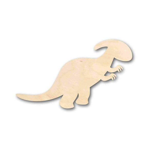 Unfinished Wood Baby Dinosaur Parasaurolophus Silhouette - Craft- up to 46" DIY 6" / 1/2"