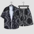 thumbnail image 2 of Mens Camisas de Manga Larga Casual Elegante Cuadrado Girar Hacia Abajo Cuello Botón Blusa, Verano de Spandex, 2 of 8