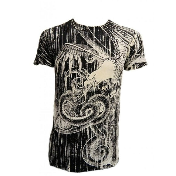Konflic Men's Eagle Snatching The Snake MMA T Shirt, Black Small