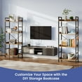 thumbnail image 4 of Greenstell Industrial Wide Bookcase,4-Tier Triple Storage System with 4 Hooks,Rustic Brown, 4 of 7