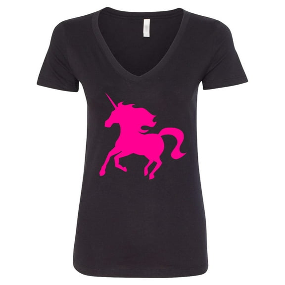 Inktastic Pink Unicorn Women's V-Neck T-Shirt