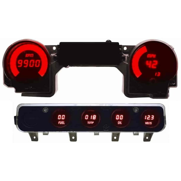 Intellitronix DP6013R LED Digital Dash Panel Kit 1992-1995 Jeep YJ Red  Includes: 