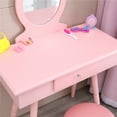 Ktaxon Kids Vanity Wooden Makeup Table Set for Girls Princess Pretend
