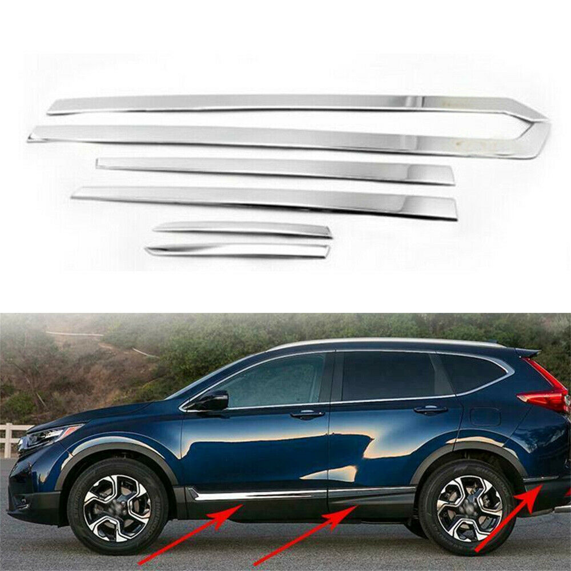 Stainless Steel Door Side Body Molding Trim Cover for 20172021 Honda CRV CRV