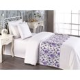 thumbnail image 2 of Floral Bed Runner, Lilac Color Palette Roses Petals Spring Romantic Repetitive Pattern, Decorative Accent Bedding Scarf for Hotels Homes & Guest Rooms, Twin, Plum Eggshell and Mauve, by Ambesonne, 2 of 3