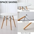 thumbnail image 2 of Small Round Dining Table Set for 4, 31.5" Kitchen Table & 4 Clear Acrylic Chairs for Restaurant Bedroom Living Room, Space Saving White Table Chair Set of 4, 2 of 7