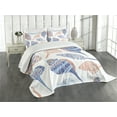 thumbnail image 3 of Ambesonne Seashell Quilted Bedspread Set 3 Pcs, Maritime Sealife Sea, King Size, Blue White Pale Orange, 3 of 5