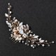 thumbnail image 4 of Nvzi Horquillas para el pelo de boda con flores para novias, peinetas con perlas de cristal, pinzas para el pelo, accesorios para el pelo de boda dorados, joyas, color blanco, 4 of 4