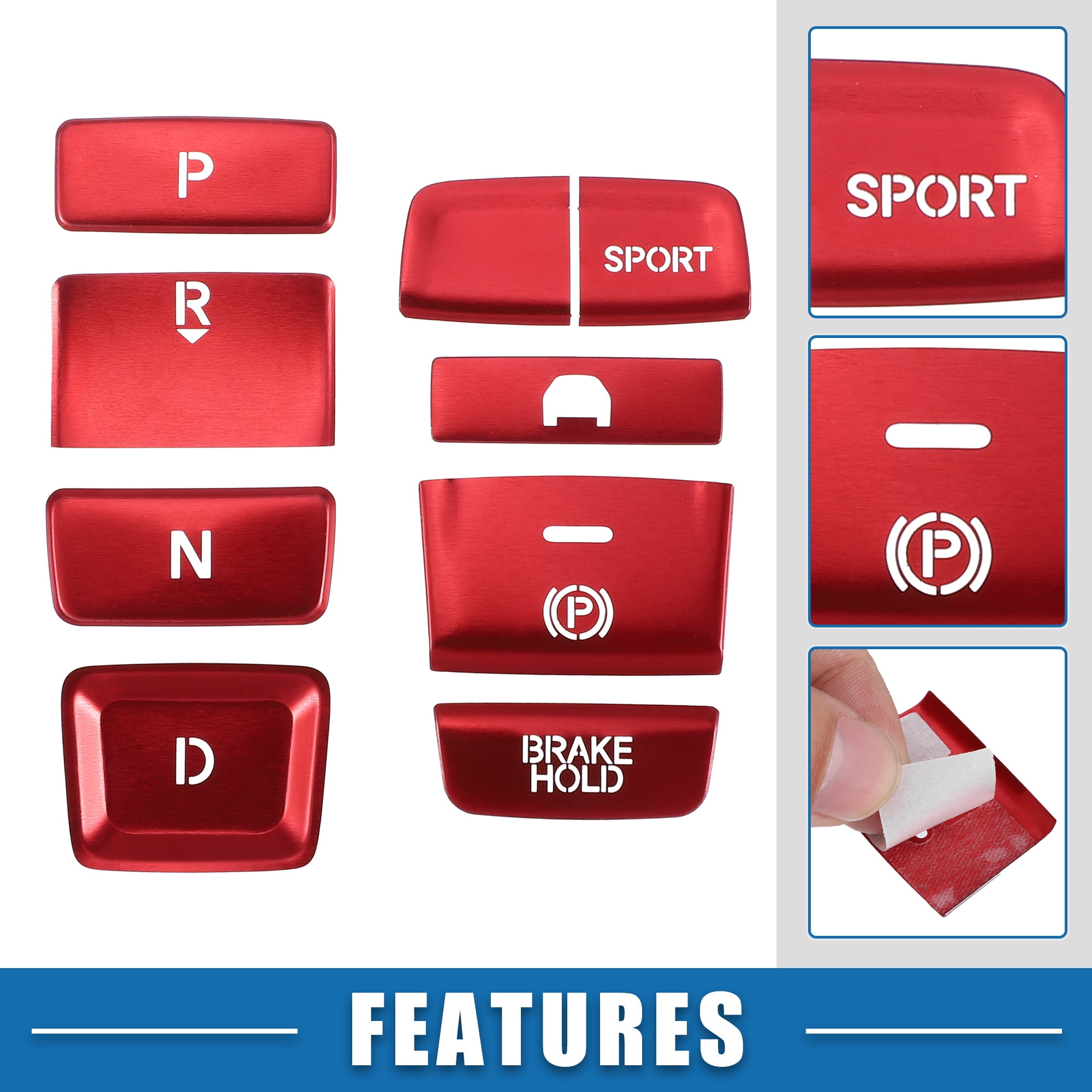 Unique Bargains Gear Shift Handbrake Cover for Honda Accord 2018-2022 Red