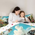 thumbnail image 4 of Homewish Dachshund Bird Queen Comforter Set,Floral Leaf Comforter Sets Queen,Green,Polkadot Reversible,3-Piece,1 Comforter and 2 Pillowcases, 4 of 7