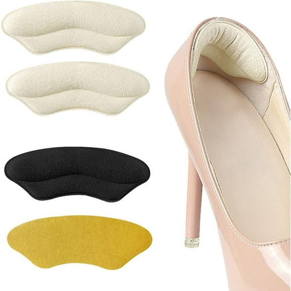 Heel Pads for Shoes Too Big, Self-Adhesive Heel Inserts for Women & Men, Heel Grips to Improve Loose Shoes Fit, Heel Cushion Protectors to Prevent Sliding, Rubbing and Blister (4 Pairs)