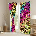 thumbnail image 3 of jejeloiu Colorful Cheetah Pattern Curtains Pack of 2 (42x84 Each),Watercolor Splatter Ink Curtains Blackout,Yellow Pink Ombre Bedroom Curtains For Girl Teens,Breathable Home Decor, 3 of 6