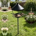 thumbnail image 7 of Cadancy Bird Feeder for Outdoor Garden, 40 in Metal Standing Bird Feeding Station with Tray, Weatherproof Wild Bird Seeded Holder Lawn Backyard Patio Decoration, 7 of 7